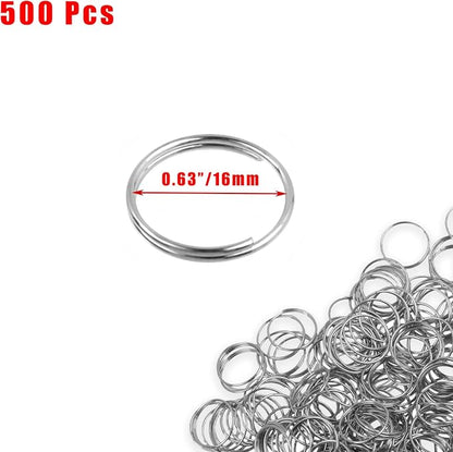 500PCS Stainless Steel Bright Silver Chandelier Split Rings, 0.63inch Diameter - Image 2