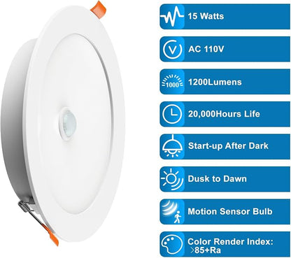 Motion Sensor Light Bulb, 5 in. & 6 in. LED Can Lights Retrofit Motion Sensor - Image 4