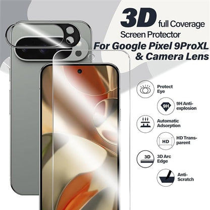 BIGFACE for Pixel 9 Pro XL Tempered Glass Screen Protector + Camera Lens - Image 2
