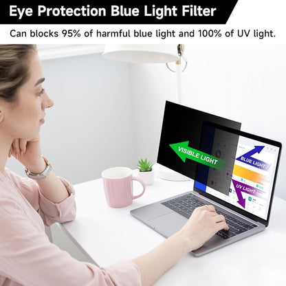 16 Inch 16:10 Laptop Privacy Screen Filter, Anti Blue Light Glare & Anti - Image 5