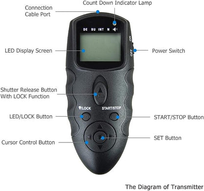 JJC Wireless Intervalometer Timer Remote Control Shutter Release - Image 2