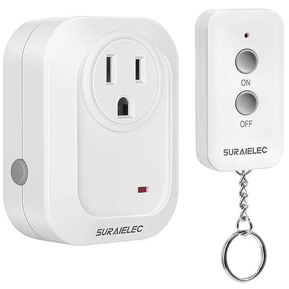 SURAIELEC Wireless Light Switch Remote Control Outlet, No Wiring Needed by SURAIELEC