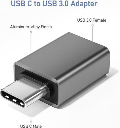 Basesailor USB C to USB Adapter 3 Pack, USBC Male to A Female 3.0 OTG MacBook - Image 2