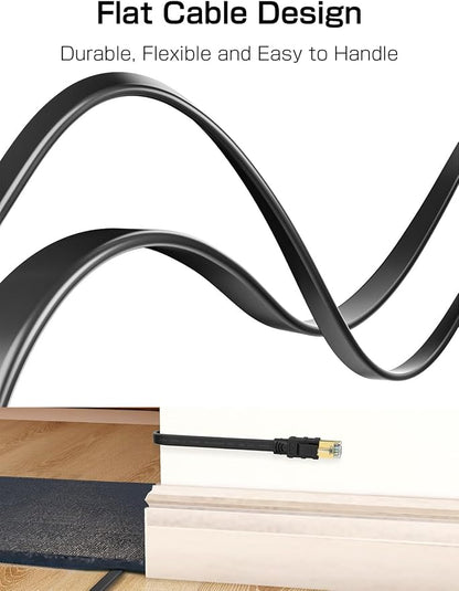 Senetem Cat 8 Ethernet Cable 50FT, High Speed 40Gbps 2000Mhz Flat Internet - Image 5