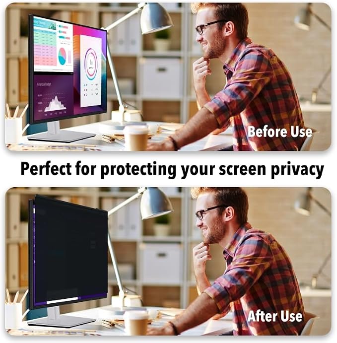 Magnetic Hanging Computer Privacy Screen 32 Inch, Removable Privacy Shield - Image 2