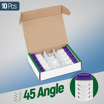 Everest 45° Angled RJ45 Cat6A Keystone Jacks 10-Pack in Purple - Image 2