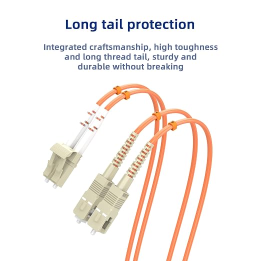 Multimode Duplex OM1 Fiber Patch Cable LC/UPC to SC/UPC 15M/49.2FT Fiber Optic - Image 5