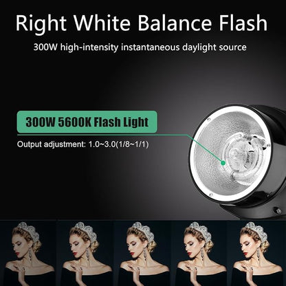 Godox 600W Professional Studio Strobe Lights Kit, 2X 300W 5600K Monolights - Image 2