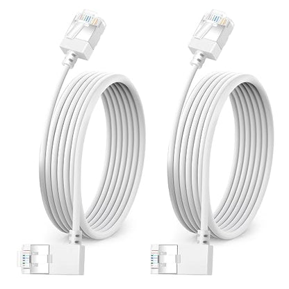 Ultra Slim 90° Degree Cat 6A Ethernet Cable Left Angled 25 Feet 2Pack, 10Gbps by DUTEVOLNS