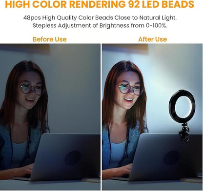 Video Conference Lighting Kit, Ring Light Clip on Laptop Monitor - Image 7