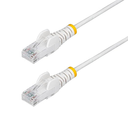 StarTech.com 6in White Slim CAT6 Ethernet Cable, Snagless RJ45, 28AWG Pure Bare by StarTech