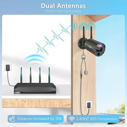 【90 Days Storage & 130° Wide Angle】 Wireless Security Camera System, Wireless - Image 9