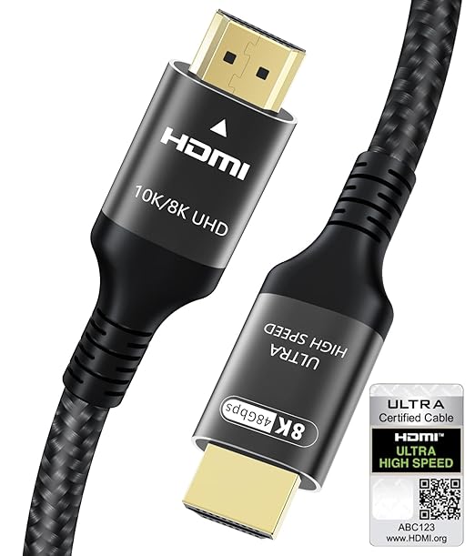 Certified 10K 8K HDMI 2.1 Cable 20 FT, 48Gbps Ultra High Speed HDMI Cable by Adauxter