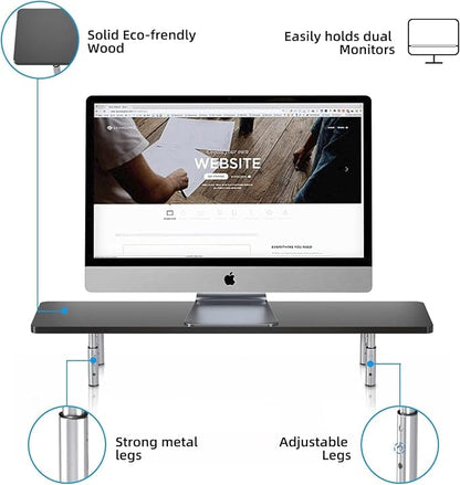suptek Dual Monitor Stand Riser, Large Monitor Laptop Stand Riser 3 Adjustable - Image 2