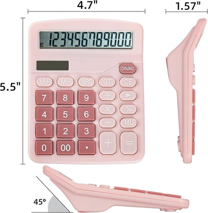Noamus 4 Pack Handheld Desktop Calculators, Solar Battery Dual Power Basic - Image 2