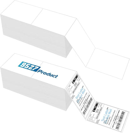 9527 Product 4" x 6" Zebra Fanfold Direct Thermal Shipping Labels, 2 Stacks by 9527+Product