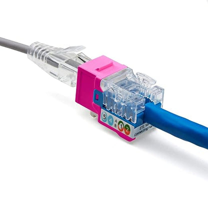 TRUE CABLE Cat6A Keystone Jack, 90 Degree Punch-Down, 48 Pack, 328 Feet - Image 7