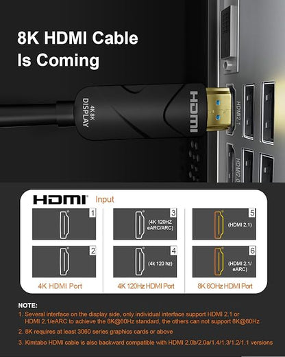 10K 8K 4K HDMI 2.1 Cable, CL3 Rated in Wall 48Gbps Ultra High Speed Cable 25 - Image 6