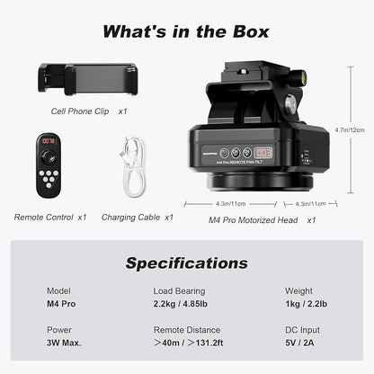 Soonpho M4 Pro Motorized Tripod Head, Rotating Panoramic Control 360° Pan Tilt - Image 8