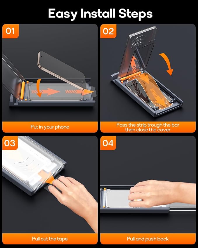 3 Pack for iPhone 16 Pro Max Tempered Glass Screen Protector, Dust Free CABIN - Image 3
