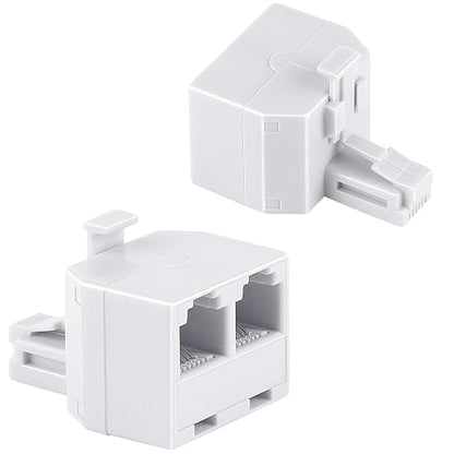Uvital RJ11 Duplex Wall Jack Adapter Dual Phone Line Splitter Wall Jack Plug 1 by Uvital
