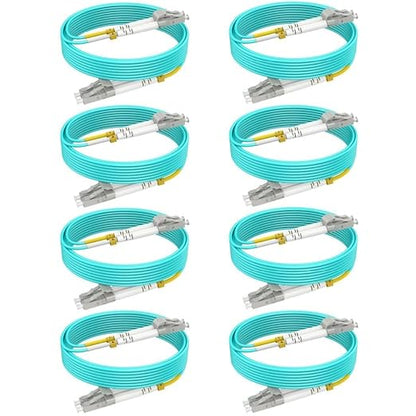OM3 LC to LC Fiber Patch Cable Multimode 13ft/4m-8PACK, MM Fiber Optic Patch by RamboCables