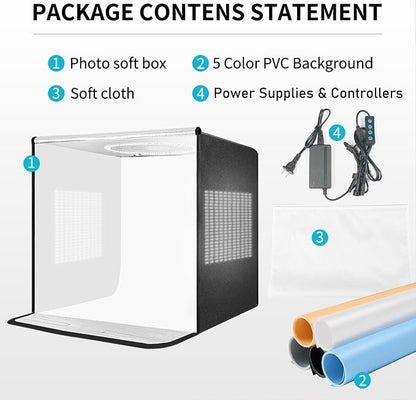 Pro 20"x20" Photo Studio Light Box 3-Side Light Panel/3-Temp/Dimmable - Image 7