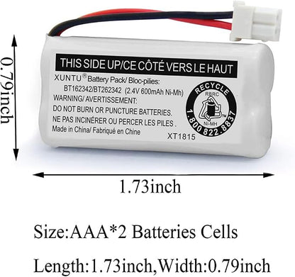 XUNTU BT162342/BT262342 2.4V 600mAh Ni-MH Cordless Phone Battery Pack - Image 3