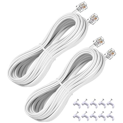 25FT Telephone Extension Cord Cable, Landline Phone Line Wire by YIENFBEV