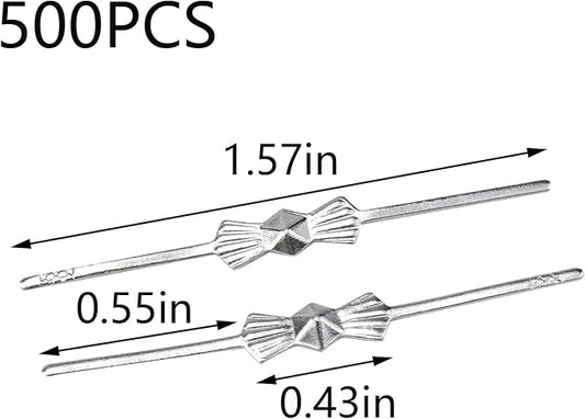 500PCS Metal Bright Silver Chandelier Crystal Clips, 1.57inch Total Length - Image 2