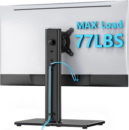 AX WABER Single Monitor Desk Stand Free-Standing Desk Mount Arm Riser - Image 2
