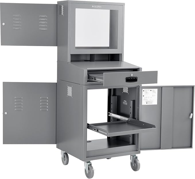 Global Industrial Mobile Security LCD Computer Cabinet Enclosure - Image 10