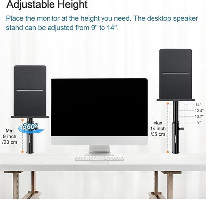 Set of 2 Studio Monitor Stands Desktop Clamp Speaker Stands Against The Wall - Image 5