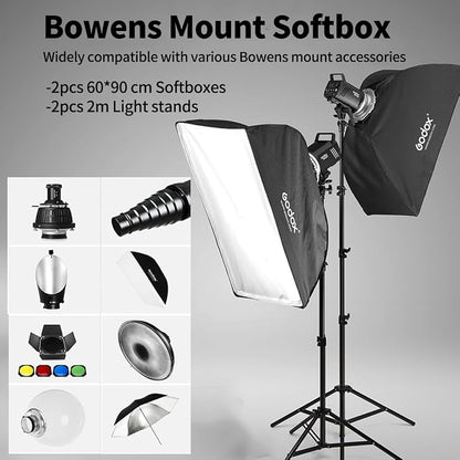 2pcs Godox MS300 Studio Flash Kit - Image 4