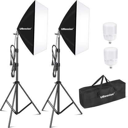 UBeesize Softbox Photography Lighting Kit, 27” x 20” Continuous Lighting Kit by UBeesize