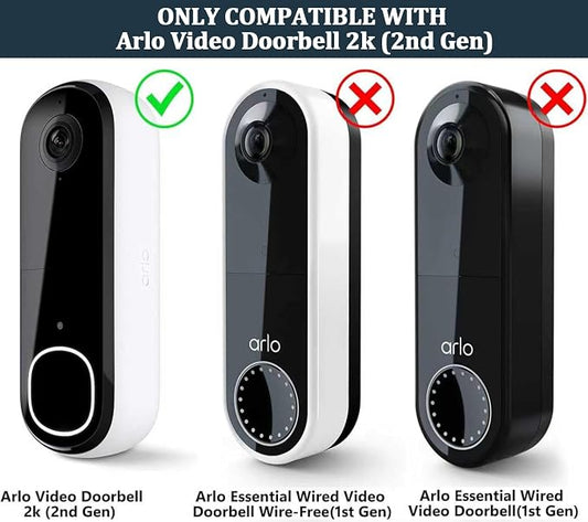 Adhesive Doorbell Camera Mount for Arlo Video Doorbell 2K, No-Drill Mounting - Image 2