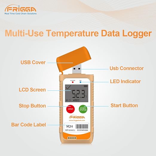 Frigga M2H 5pcs Reusable Temperature Humidity Data Logger USB Digital - Image 6