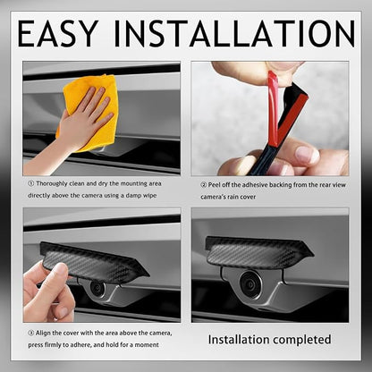 2PCS Carbon Fiber Backup Camera Rain Shield, Backup Camera - Image 3