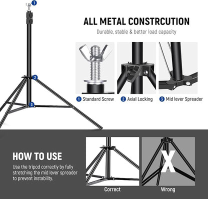Neewer Photo Studio Backdrop Support System, 10ft/3m Wide 6.6ft/2m High - Image 6