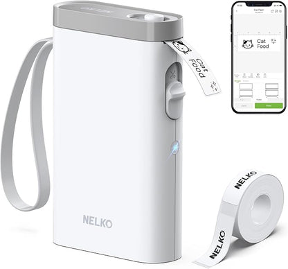Nelko Label Maker Machine with Tape, P21 Bluetooth Label Printer, Wireless Mini by NELKO