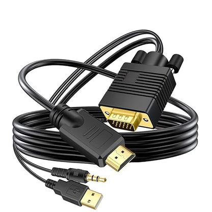 VGA to HDMI Cable 10ft with Audio, VGA to HDMI Adapter Cable Compatible Well - Image 3
