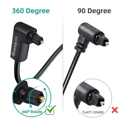 90 Degree Optical Audio Cable, 15ft Optical Cable, Slim Optical Digital Audio - Image 3