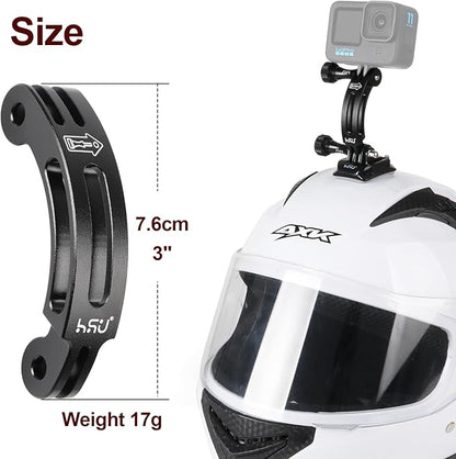 HSU Aluminum Alloy Curved Extension Arm Metal Pole Mount Helmet Stick Extension - Image 2