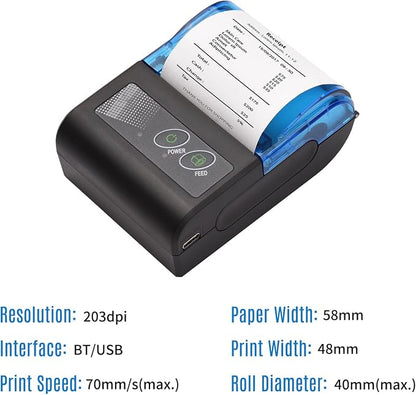 Thermal Printer, Mini Thermal Receipt Printers, Portable USB Receipt Bill - Image 5