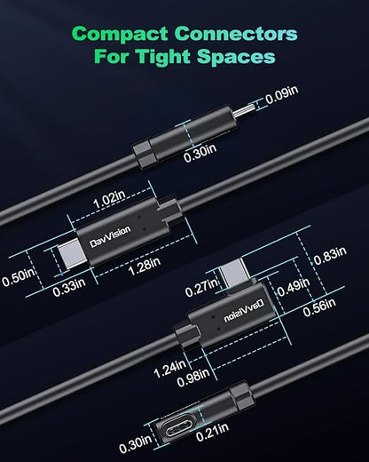 Long Tether Cable 25FT, USB C Fiber Optic Cable Right Angle, PD 60W & 10Gbps - Image 9