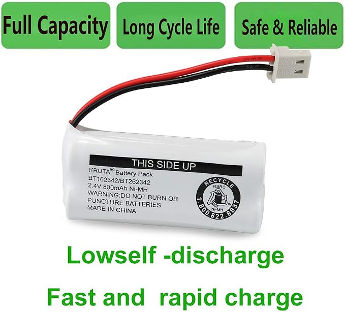 Kruta BT162342 BT262342 Cordless Phone Batteries Compatible - Image 6