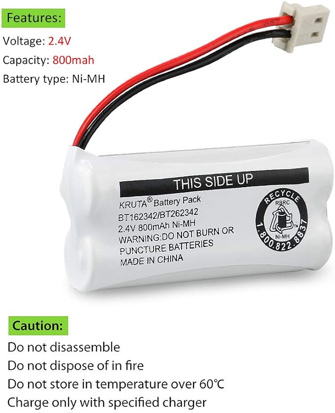 Kruta BT162342 BT262342 Cordless Phone Batteries Compatible - Image 3