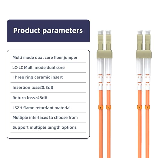 LC/UPC to LC/UPC Fiber Patch Cable, 75M/246FT OM1 Multimode Duplex 62.5/125µm - Image 4