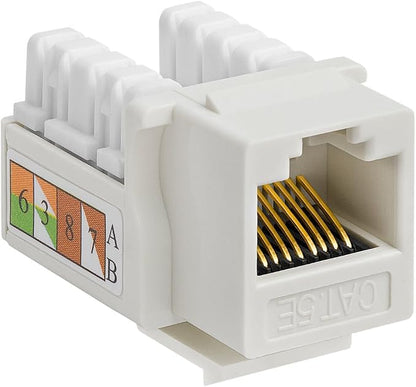 Cmple - 10 Pack Cat5e Keystone Jack Insert Punch Down RJ45 Connectors RJ45 - Image 2