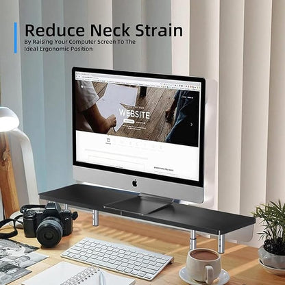 suptek Dual Monitor Stand Riser, Large Monitor Laptop Stand Riser 3 Adjustable - Image 3
